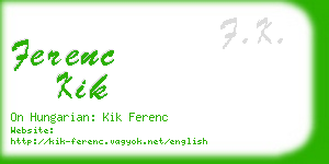 ferenc kik business card